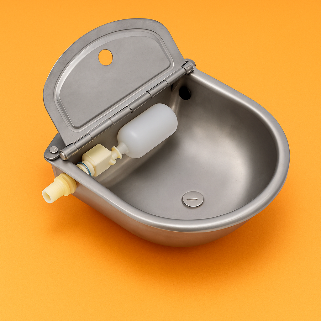 4L Stainless Steel Automatic Water Trough Bowl – Livestock & Pets -NEW