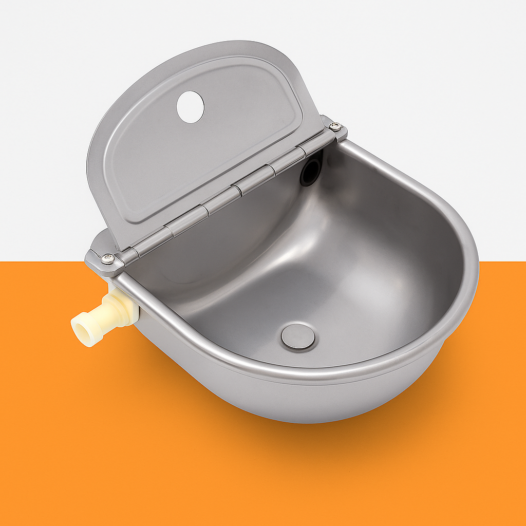 4L Stainless Steel Automatic Water Trough Bowl – Livestock & Pets -NEW