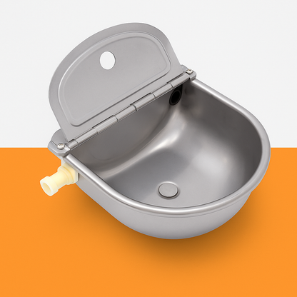 4L Stainless Steel Automatic Water Trough Bowl – Livestock & Pets -NEW