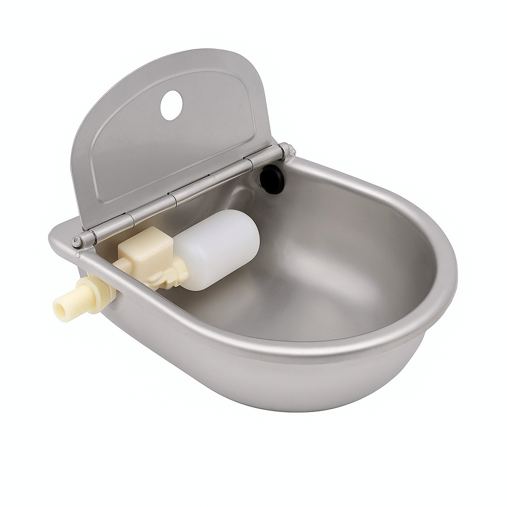 4L Stainless Steel Automatic Water Trough Bowl – Livestock & Pets -NEW