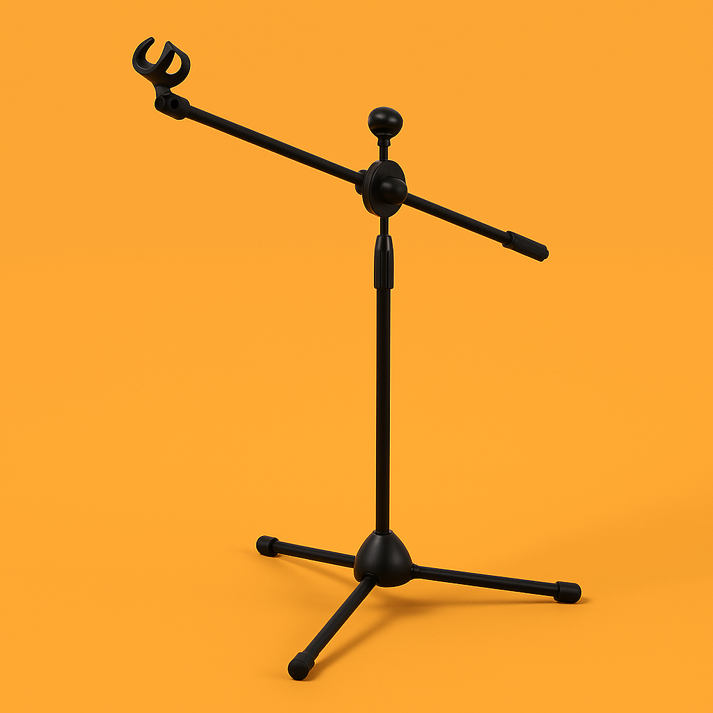 Professional Dual Microphone Stand – Adjustable Telescopic Boom-NEW