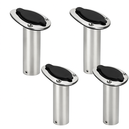 4x Fishing Rod Holders Stainless Steel Boat Flush Mount 30° with Gasket Cap-NEW