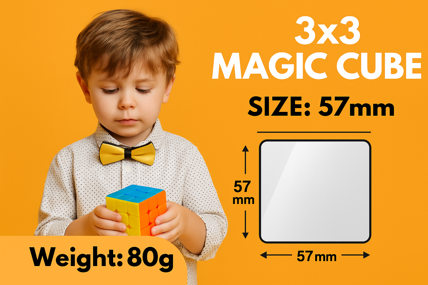 3x3 Magic Cube Puzzle – Smooth Speed Stickerless Toy-NEW