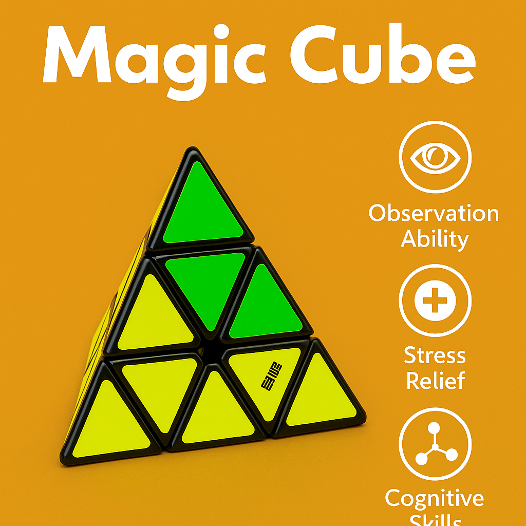 Pyramid Magic Cube – Smooth Speed Stickerless Puzzle Toy-NEW
