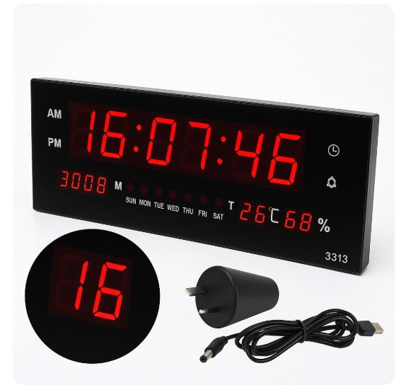 Digital Large Big Jumbo LED Wall Desk Alarm Clock With Calendar Temperature AU-NEW