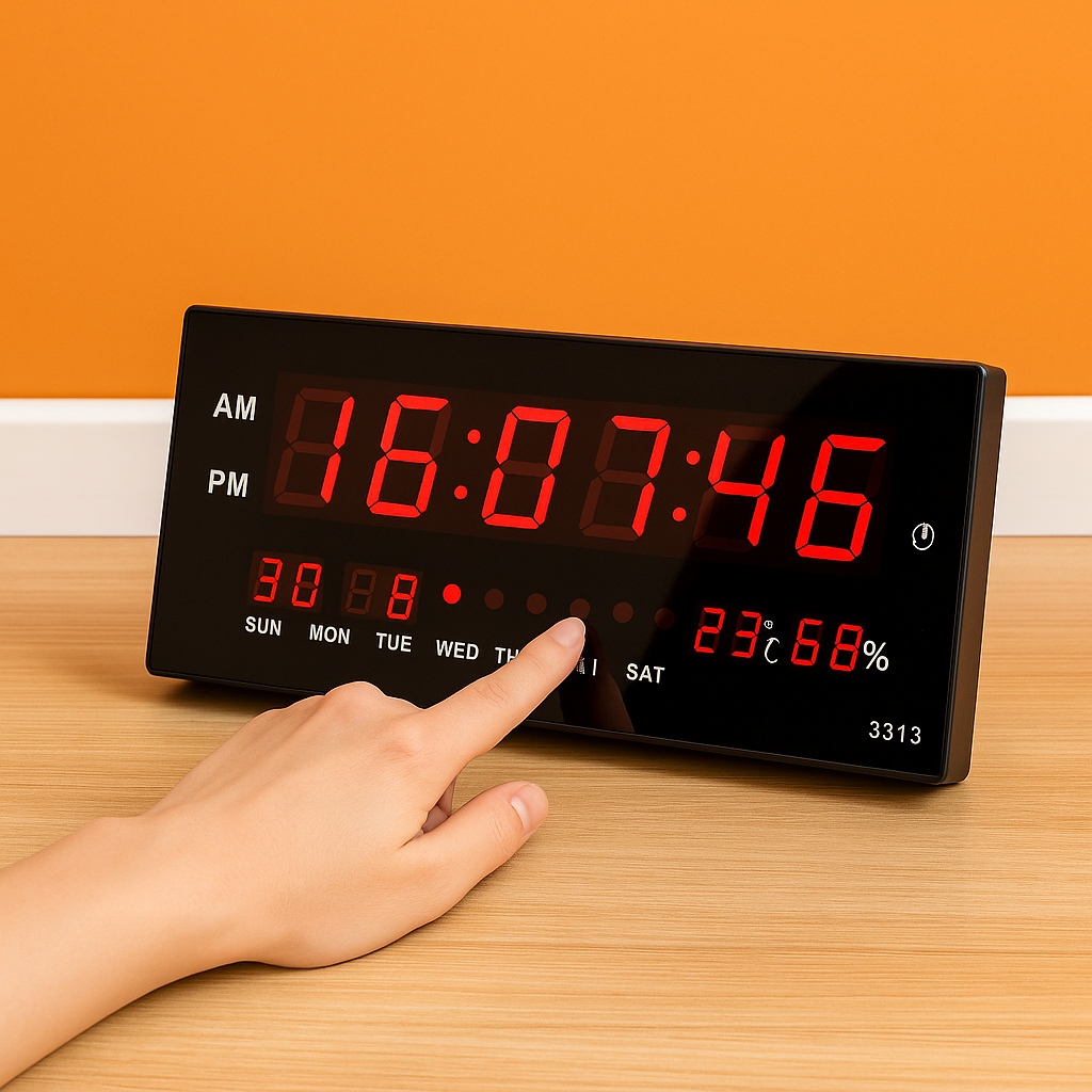 Digital Large Big Jumbo LED Wall Desk Alarm Clock With Calendar Temperature AU-NEW