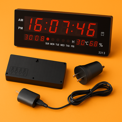Digital Large Big Jumbo LED Wall Desk Alarm Clock With Calendar Temperature AU-NEW