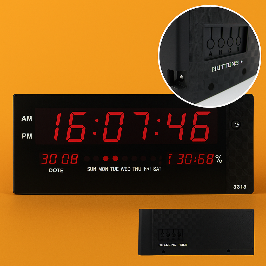 Digital Large Big Jumbo LED Wall Desk Alarm Clock With Calendar Temperature AU-NEW