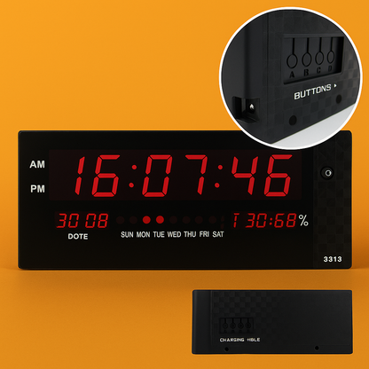 Digital Large Big Jumbo LED Wall Desk Alarm Clock With Calendar Temperature AU-NEW