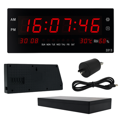 Digital Large Big Jumbo LED Wall Desk Alarm Clock With Calendar Temperature AU-NEW
