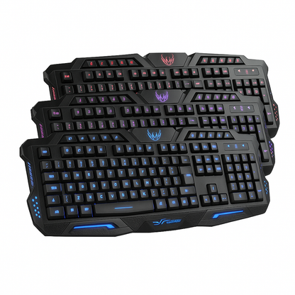 3-Colour LED Backlit Wired Gaming Keyboard – 114 Keys-New