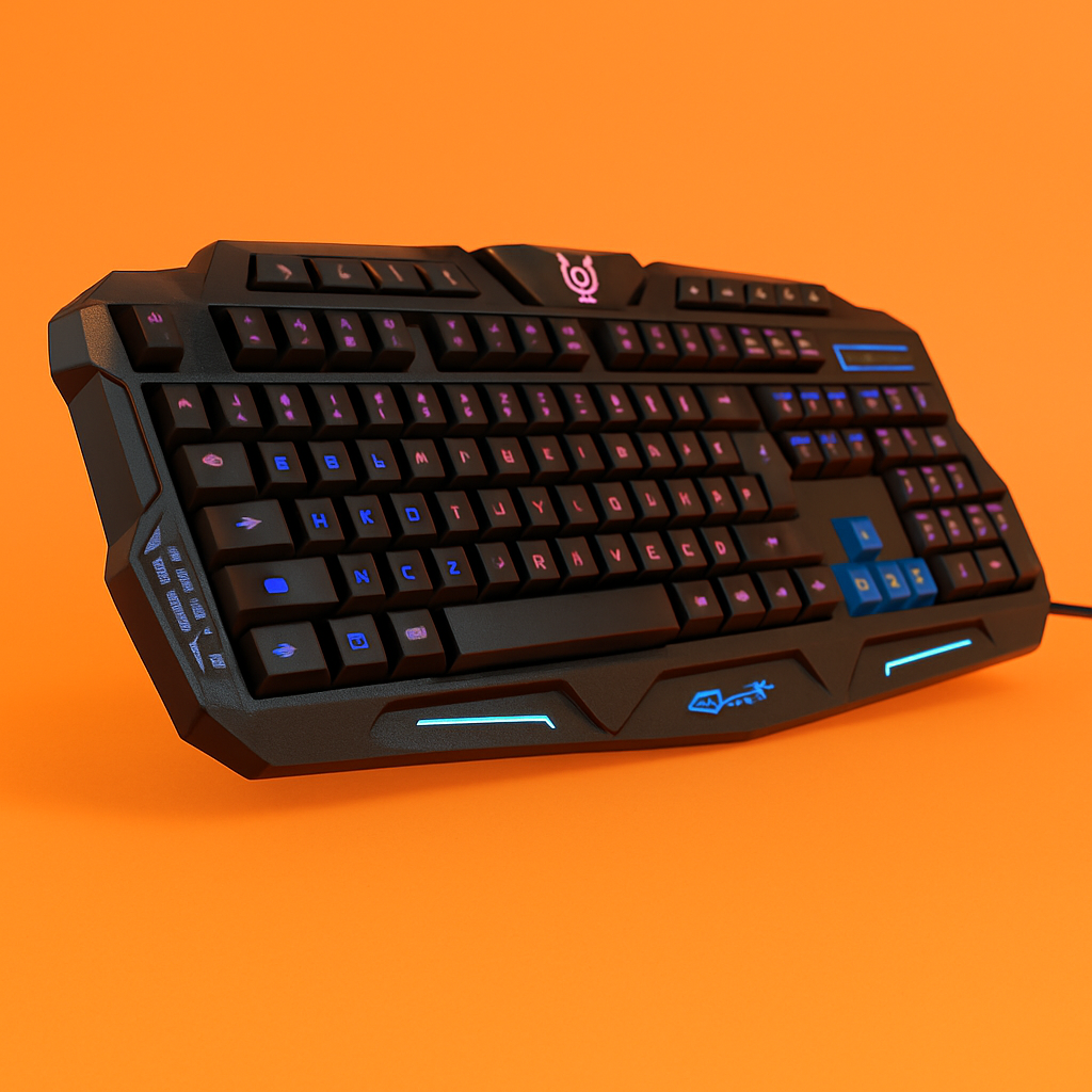 3-Colour LED Backlit Wired Gaming Keyboard – 114 Keys-New
