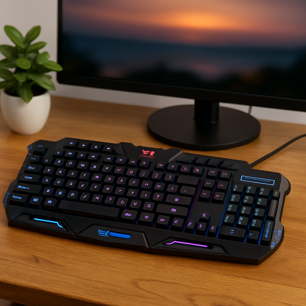 3-Colour LED Backlit Wired Gaming Keyboard – 114 Keys-New