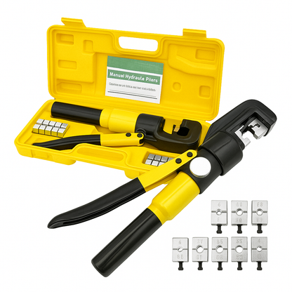 8 Ton Hydraulic Terminal Crimper Tool Kit with 9 Dies (4–70mm²)-NEW