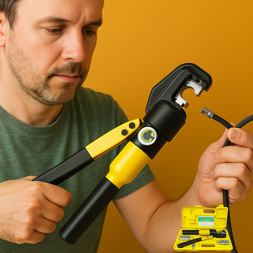 8 Ton Hydraulic Terminal Crimper Tool Kit with 9 Dies (4–70mm²)-NEW