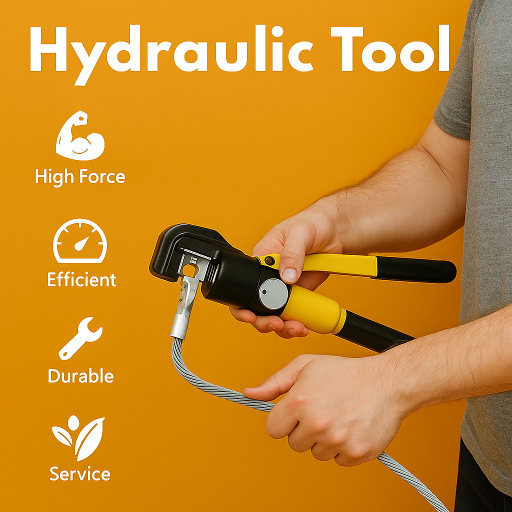 8 Ton Hydraulic Terminal Crimper Tool Kit with 9 Dies (4–70mm²)-NEW
