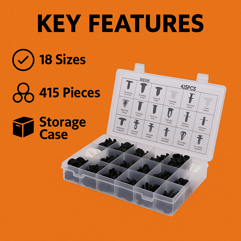 415pcs Car Body Push Retainer Pin Rivet Trim Plastic Clips Panel Moulding Kit AU-NEW
