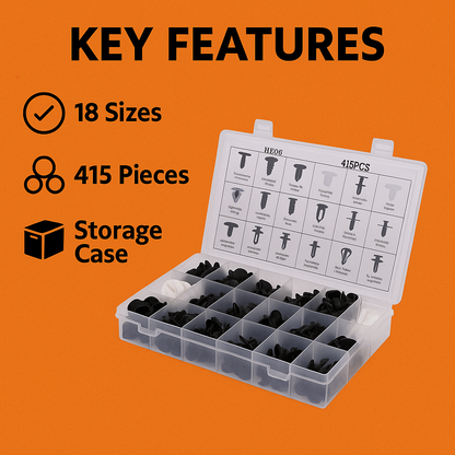 415pcs Car Body Push Retainer Pin Rivet Trim Plastic Clips Panel Moulding Kit AU-NEW
