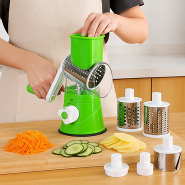 3in1 Kitchen Vegetable Food Manual Rotary Drum Grater Chopper Slicer Fruit Cutt -NEW