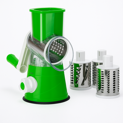 3in1 Kitchen Vegetable Food Manual Rotary Drum Grater Chopper Slicer Fruit Cutt -NEW