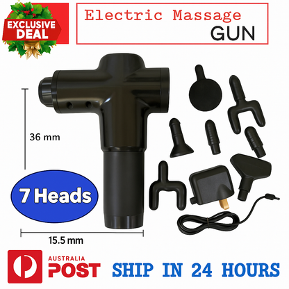 7 Heads Massage Gun Massager Muscle Percussion Deep Tissue Therapy Vibrating AU-NEW