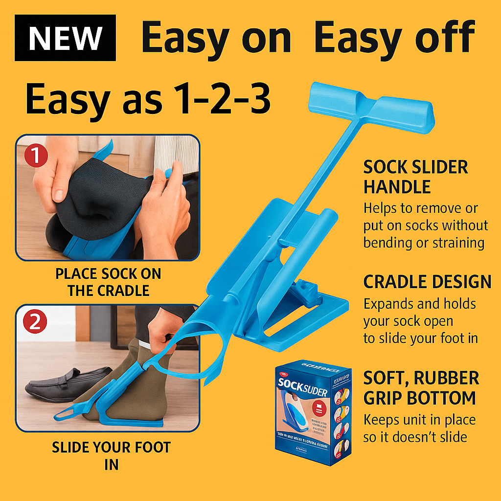 Sock Slider Stocking Aid Puller Assist Disability Aid Helper Easy On Off Kit AU-NEW