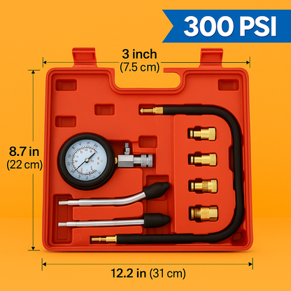 Petrol Engine Compression Tester Kit Tool Set 300 PSI-NEW