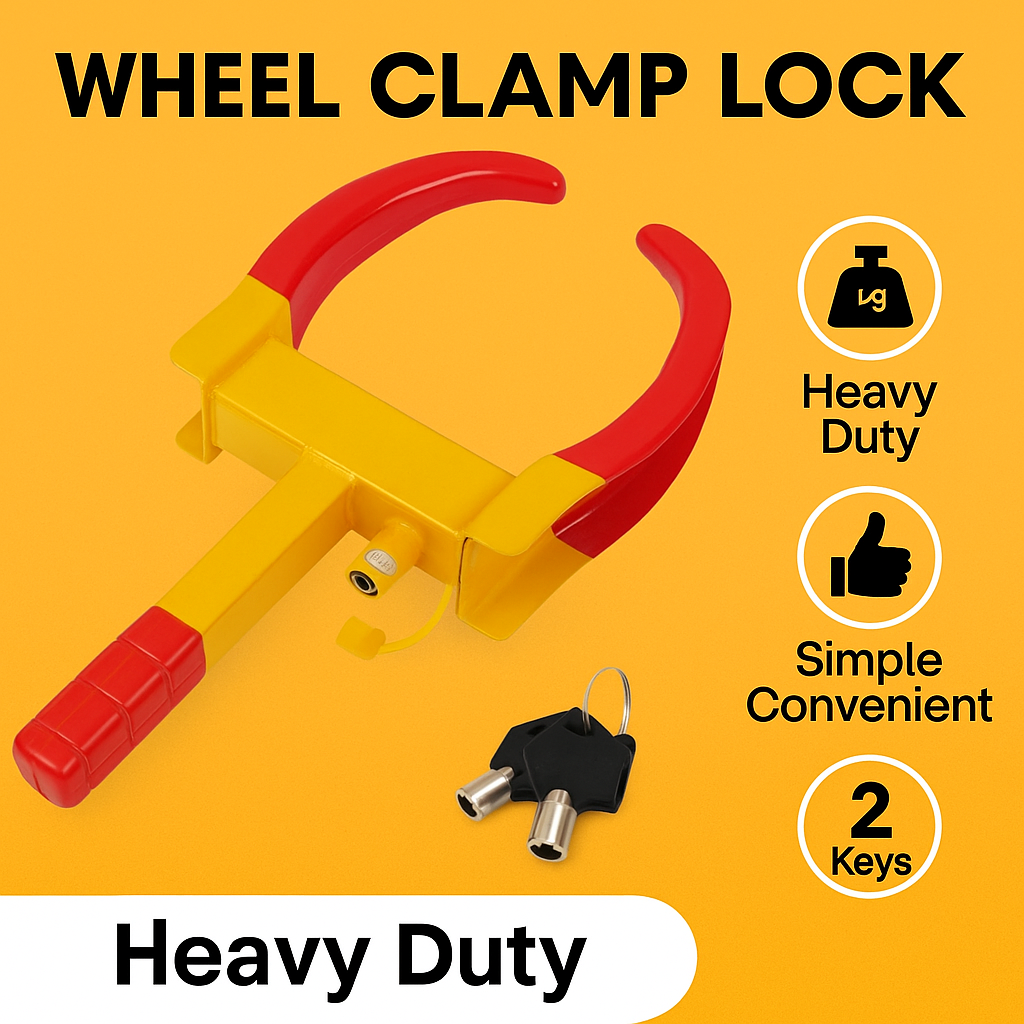 Anti-theft Wheel Lock Clamp with 2 Keys Heavy Duty Clamp For Vehicle Car Trailer-NEW
