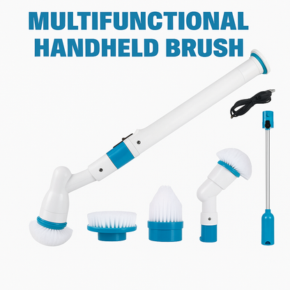 Electric Cordless Chargeable Spin Scrubber Turbo Scrub Cleaning Brush Bathroom-NEW