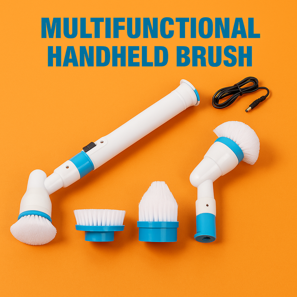 Electric Cordless Chargeable Spin Scrubber Turbo Scrub Cleaning Brush Bathroom-NEW