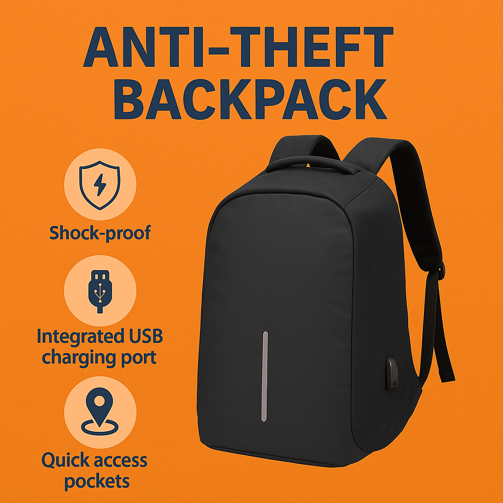 Anti-Theft Laptop Backpack Waterproof with USB Charging Port NEW