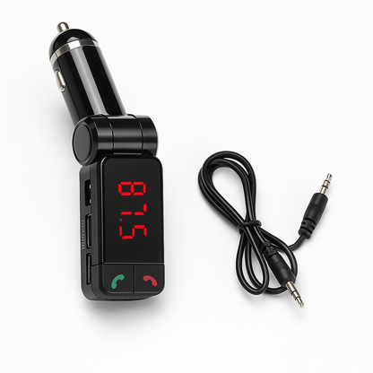 4-in-1 Wireless Bluetooth Car Kit – FM Transmitter, Handsfree, Charger, MP3 Player NEW