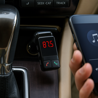 4-in-1 Wireless Bluetooth Car Kit – FM Transmitter, Handsfree, Charger, MP3 Player NEW