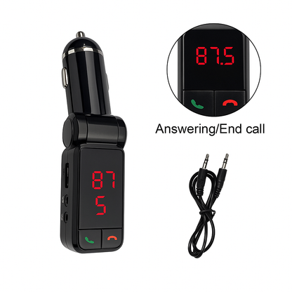 4-in-1 Wireless Bluetooth Car Kit – FM Transmitter, Handsfree, Charger, MP3 Player NEW