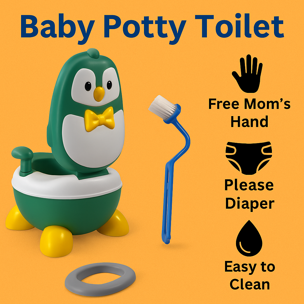 Kids Baby Toddler Toilet Training Potty Chair – Cartoon Seat with Back Support & Non-Slip Base -NEW
