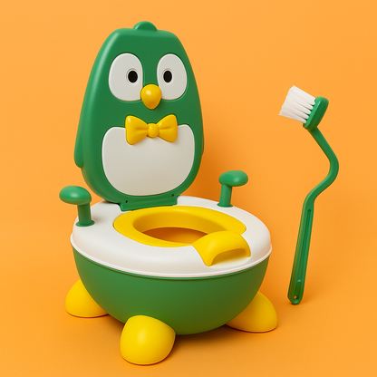 Kids Baby Toddler Toilet Training Potty Chair – Cartoon Seat with Back Support & Non-Slip Base -NEW