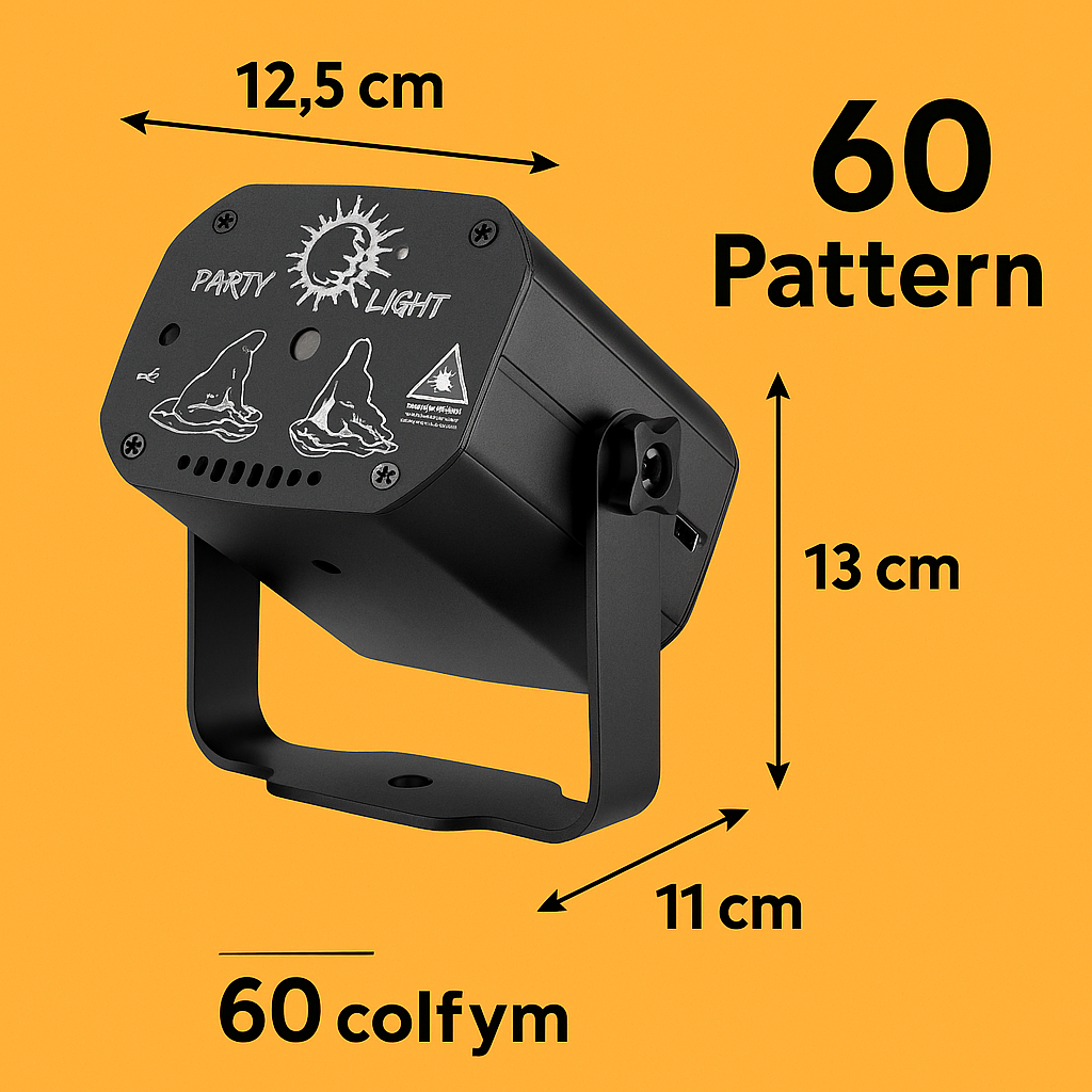 60 Patterns LED Stage Lighting RGB Laser Projector – Party, Club, DJ Light -NEW