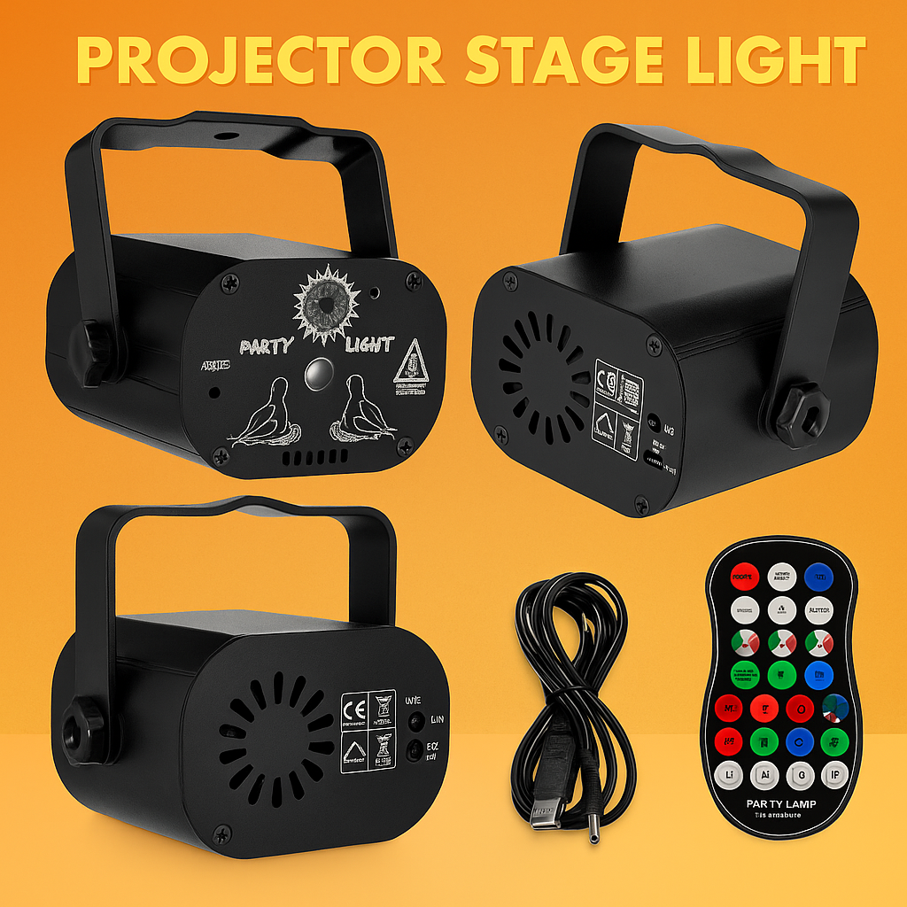 60 Patterns LED Stage Lighting RGB Laser Projector – Party, Club, DJ Light -NEW