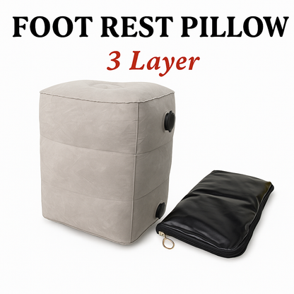 Inflatable Foot Rest Travel Air Pillow Cushion – 3-Layer Leg & Foot Support -NEW