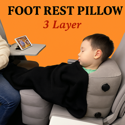 Inflatable Foot Rest Travel Air Pillow Cushion – 3-Layer Leg & Foot Support -NEW