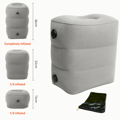 Inflatable Foot Rest Travel Air Pillow Cushion – 3-Layer Leg & Foot Support -NEW