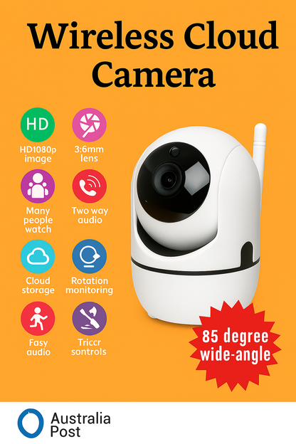1080P WiFi IP Security Camera – Indoor CCTV with Motion Tracking & Two-Way Audio-NEW