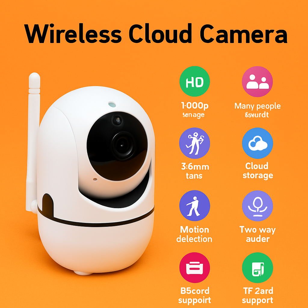 1080P WiFi IP Security Camera – Indoor CCTV with Motion Tracking & Two-Way Audio-NEW