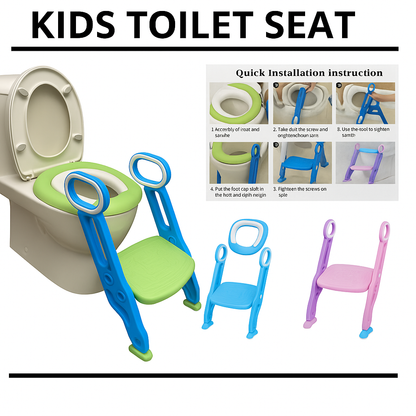 Kids Toilet Seat Ladder Potty Training Step for Toddlers-NEW