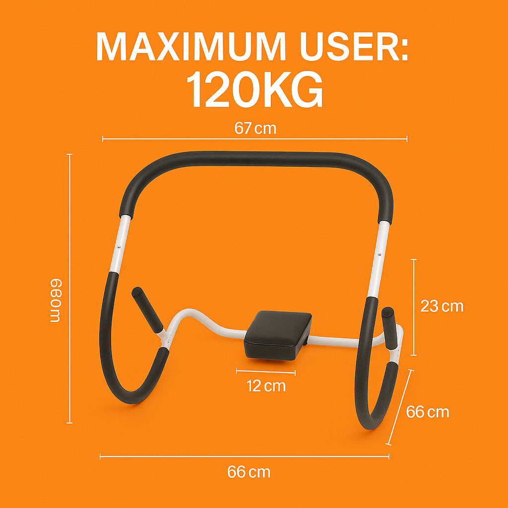 Home Gym AB Roller – Abdominal Crunch Sit-up Trainer with Headrest-NEW