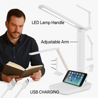 Touch LED Desk Lamp – Dimmable Bedside Study Light with USB -NEW