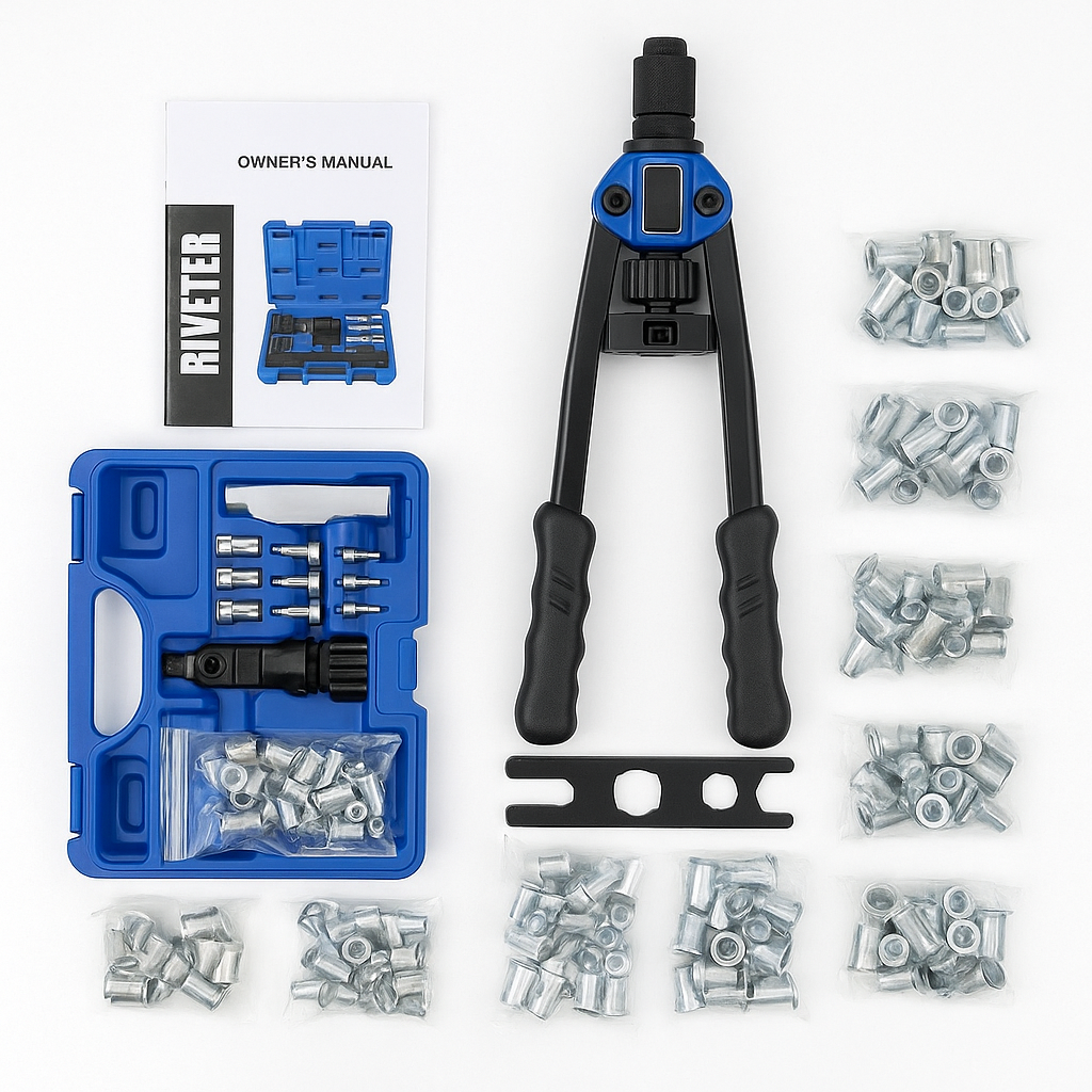150x Rivet Nut Tool Kit – Heavy Duty Riveter Gun Set (M3 to M12) -NEW