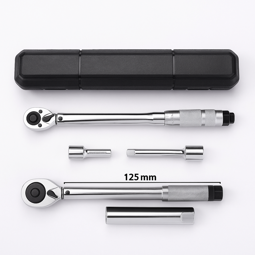 3PCS Torque Wrench Set – 1/2" & 3/8" Drive Ratchet 28–210Nm -NEW