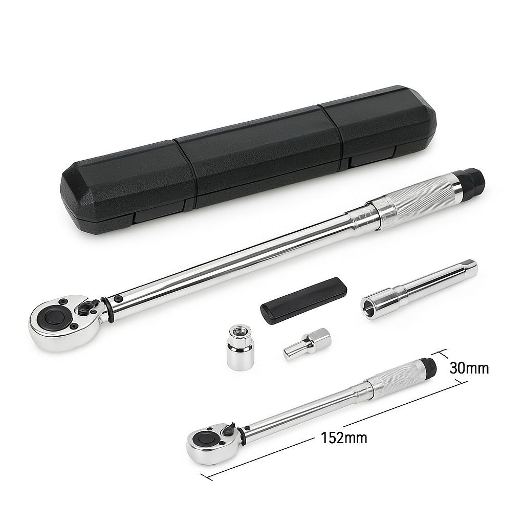 3PCS Torque Wrench Set – 1/2" & 3/8" Drive Ratchet 28–210Nm -NEW
