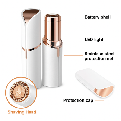 Flawless Facial Hair Remover – USB Rechargeable (White & Gold) -NEW
